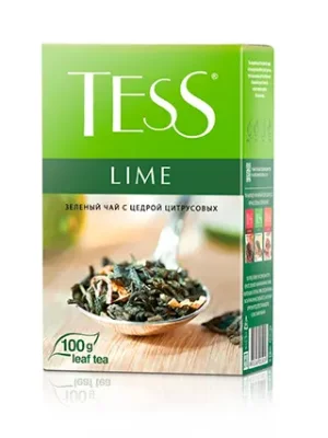 Чай Tess Lime листовой зеленый с добавками,100г