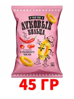 Кольца луковые MiniFree вкус сладкий чили 45гр м/у