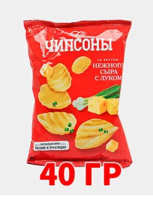 Чипсы Чипсоны со вкусом нежного сыра с луком 40г