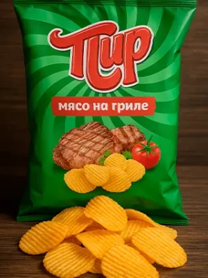 Чипсы Пир богов (С мясом гриль, 75 гр.)