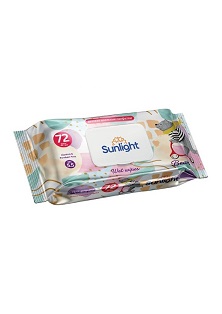 72 шт, Салфетки влажные SUNLIGHT BABY ECO Детские 72 шт,