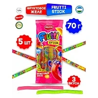 FRUTTI STICK Фруктовое желе NAVROZ, стики 6 штук, упаковка 70 г, 3 вкуса