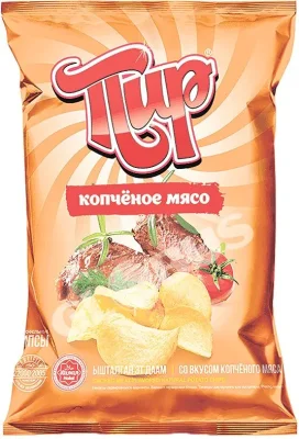 Чипсы Пир с мясной копченостью 125г